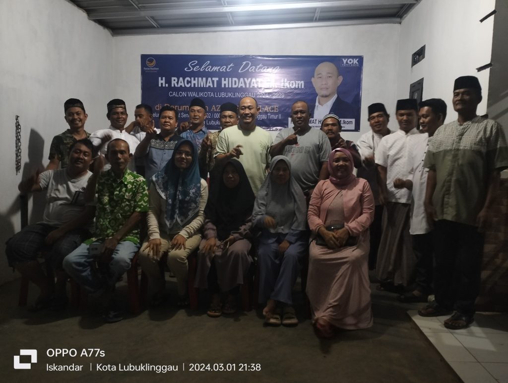 H. Rachmat Hidayat (Yoppy Karim) Bakal Calon Walikota Lubuk Linggau Dari Partai NasDem Bersilaturahmi Dengan Warga Perum Azzahra Mesat Seni